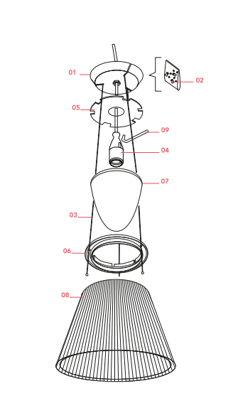 Reserveonderdeel: Anti-stof scherm voor Flos Romeo Moon S2